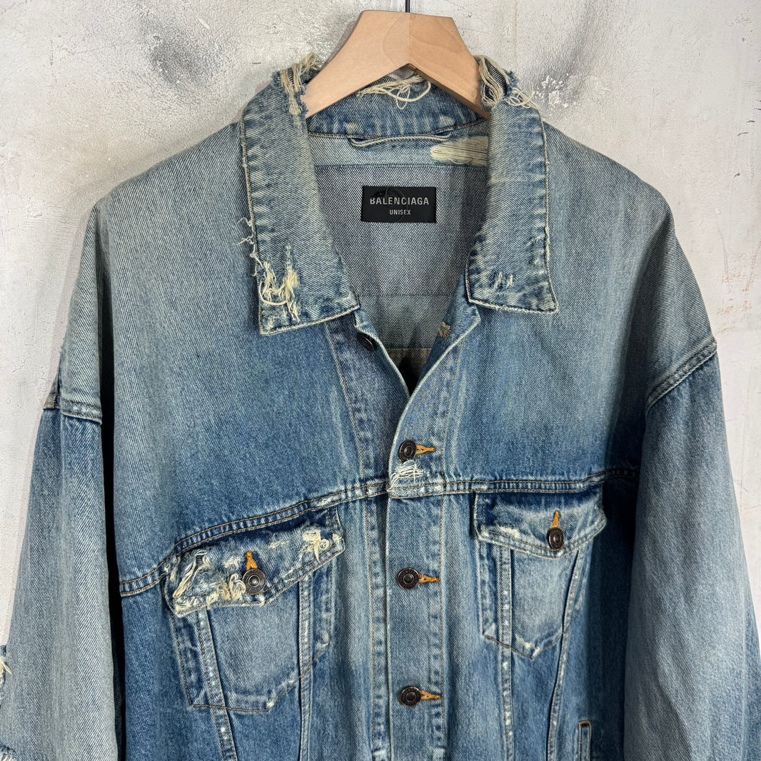 Balenciaga Distressed Skater Denim Jacket