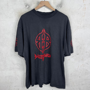 Balenciaga Red Metal Logo T-Shirt
