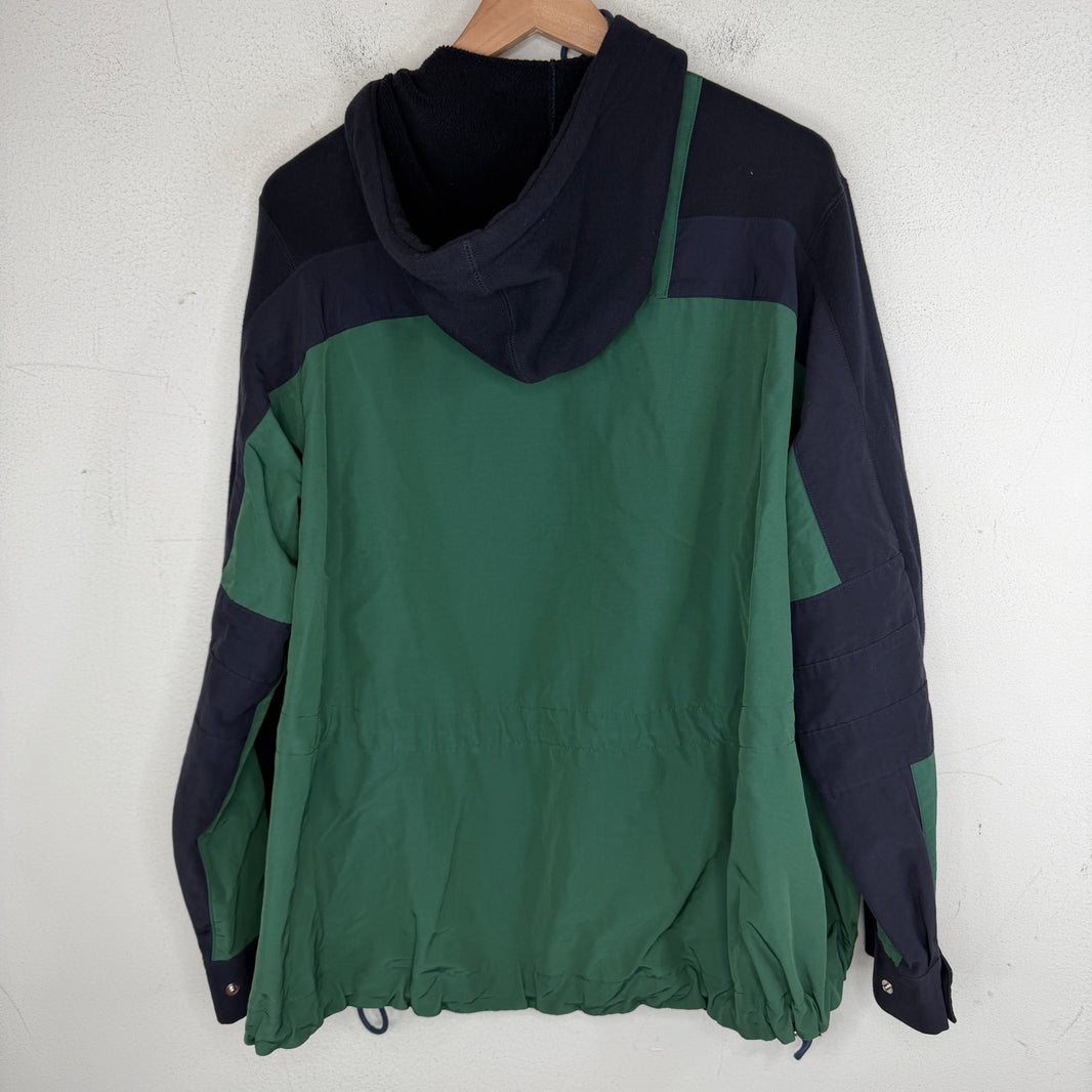 Sacai Navy/Green Hybrid Zip Up Hoodie