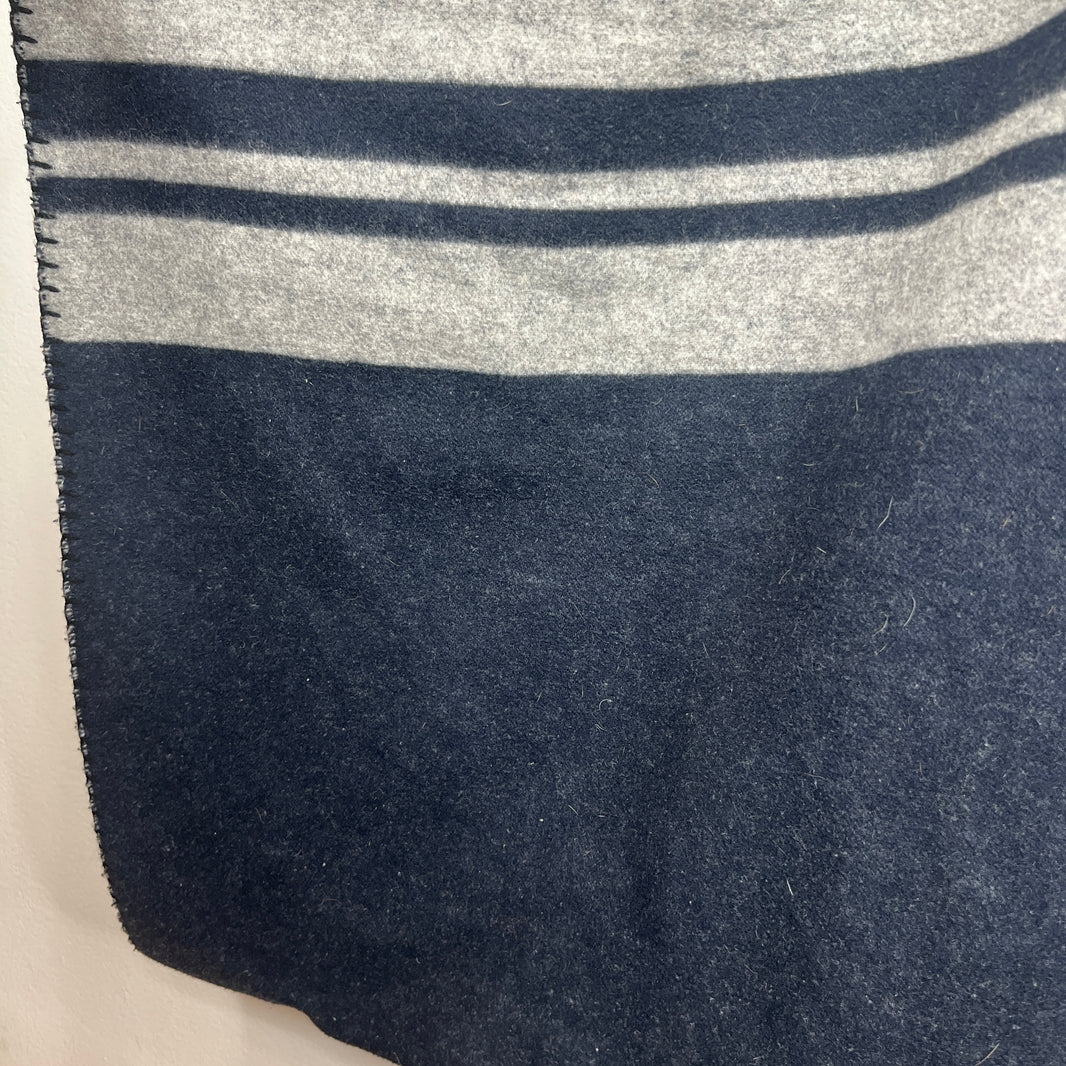 Sacai Navy/Gray Wool Blend Throw Blanket
