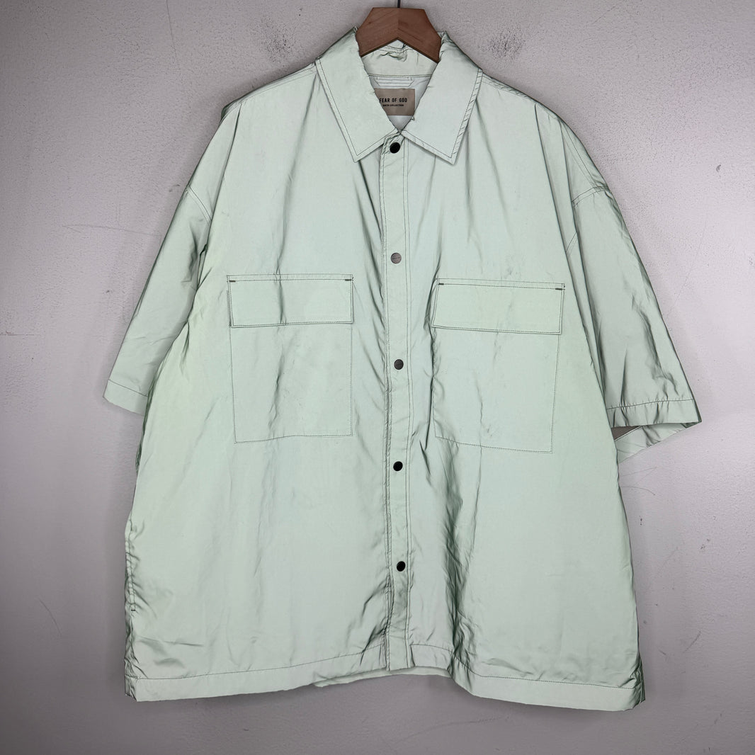 Fear of God Green 3M Reflective Snap Button S/S Shirt