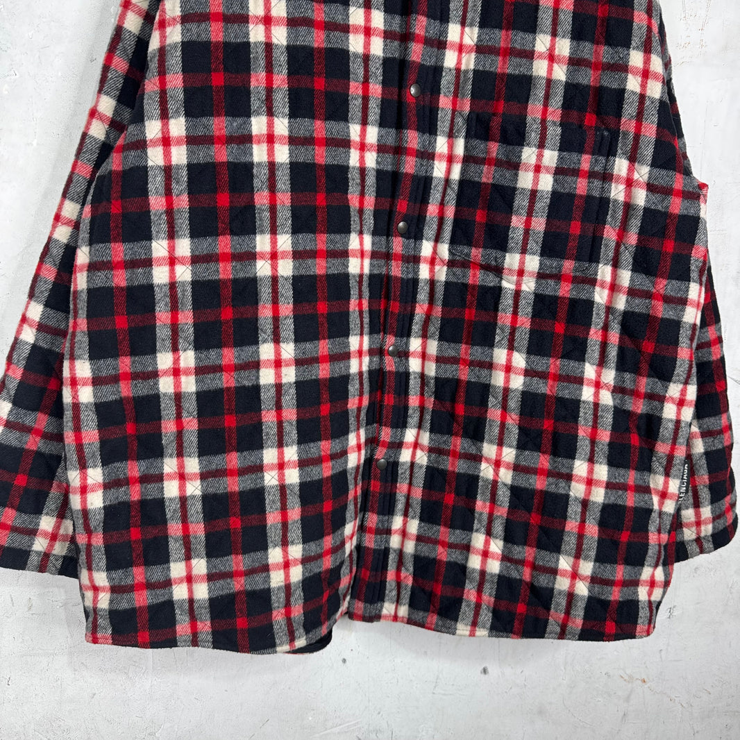 Balenciaga Plaid Heavy Quilted Snap Flannel