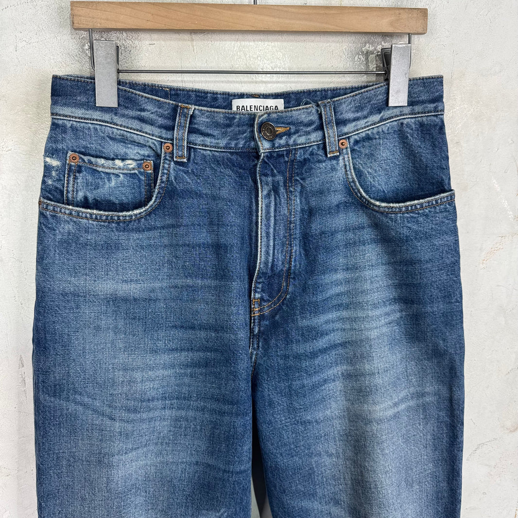 Balenciaga Loose Straight Medium Wash Jeans