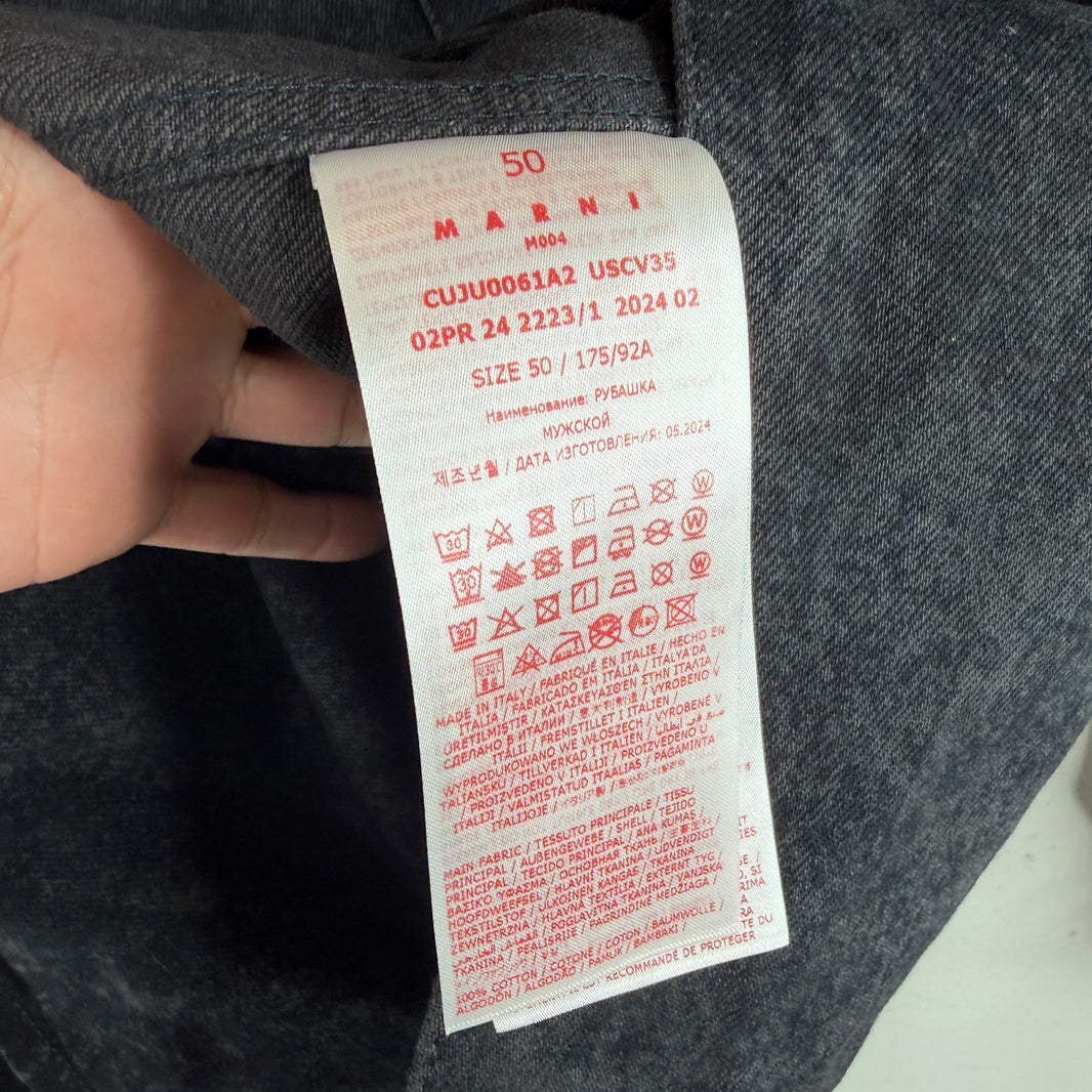 Marni Denim Stone Wash Button Up Over Shirt