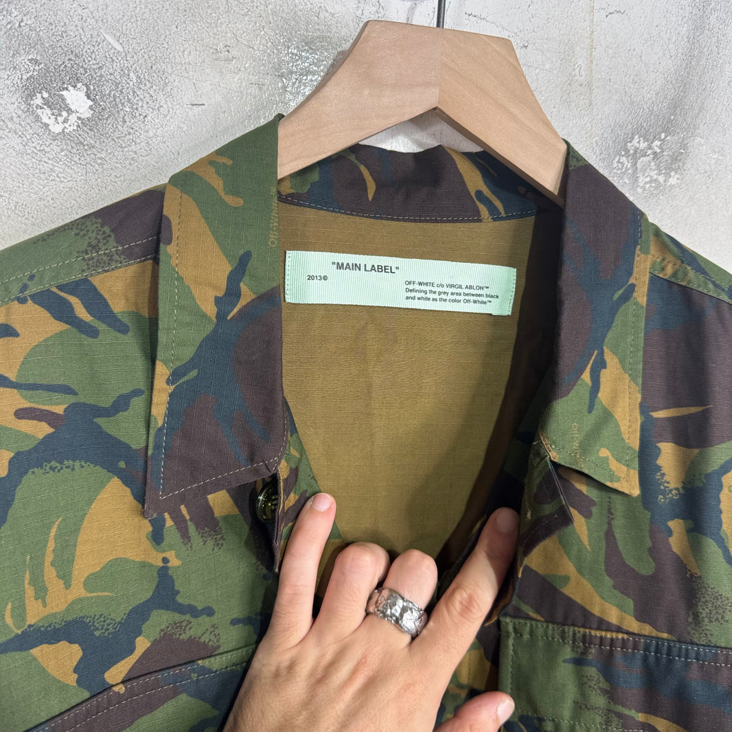 Off White Camo Patch Strap Cargo Jacket