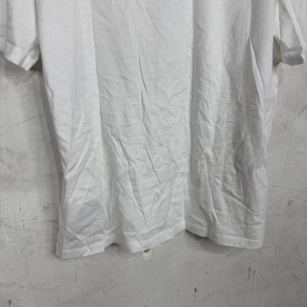 Prada White Rubberized Crest Logo T-Shirt
