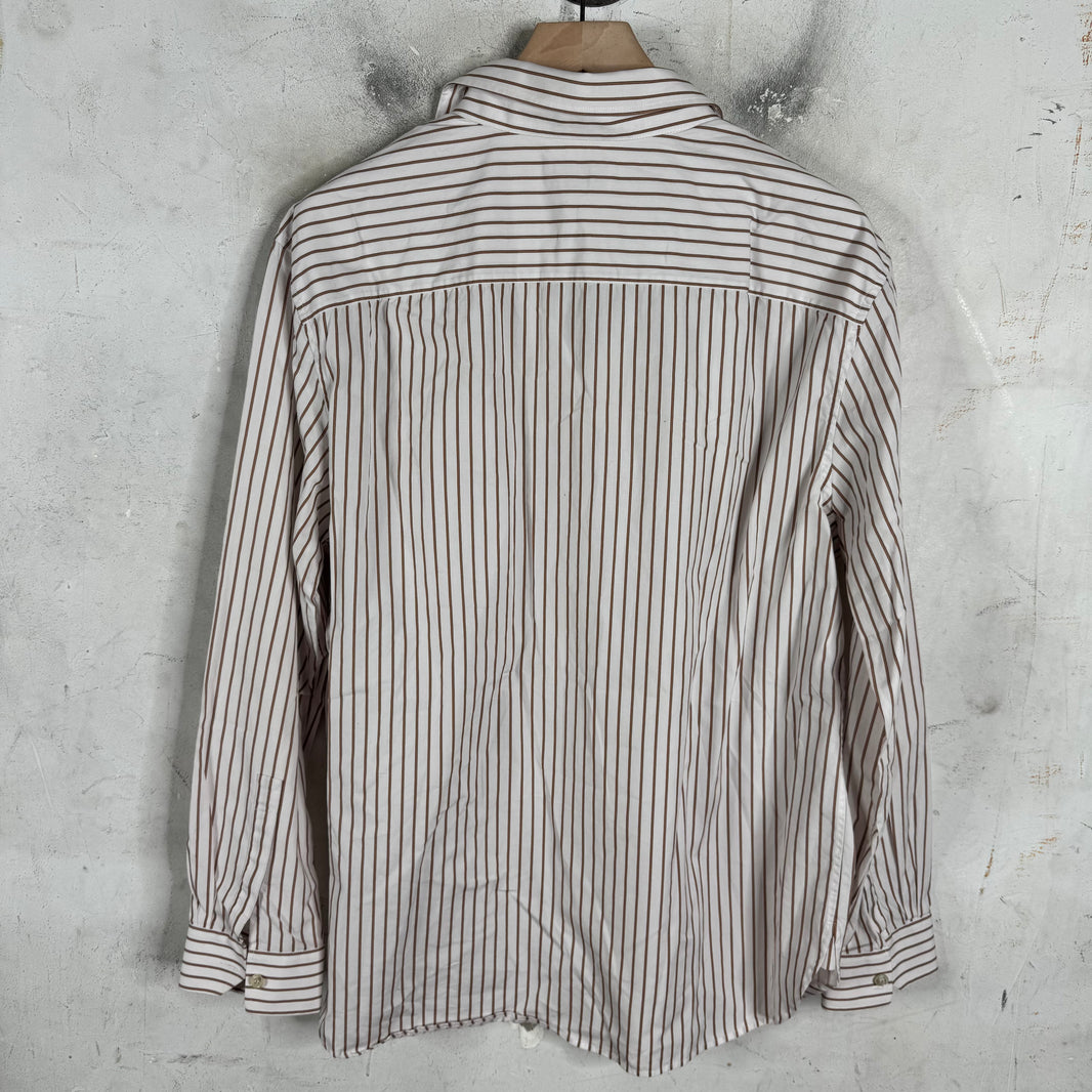 Saint Laurent Striped Pocketed Logo Shirt