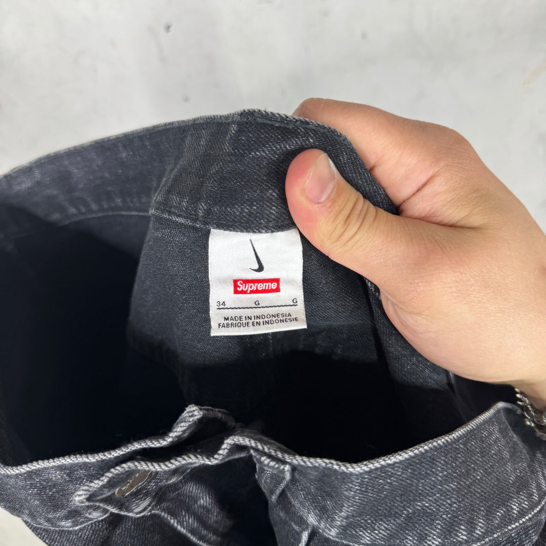 Supreme x Nike Logo Denim Shorts