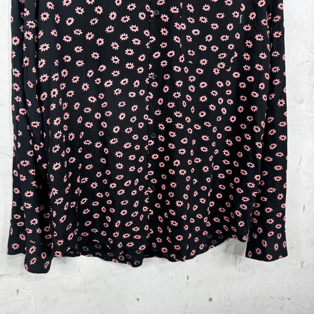Supreme Pink Daisy Print LS Shirt