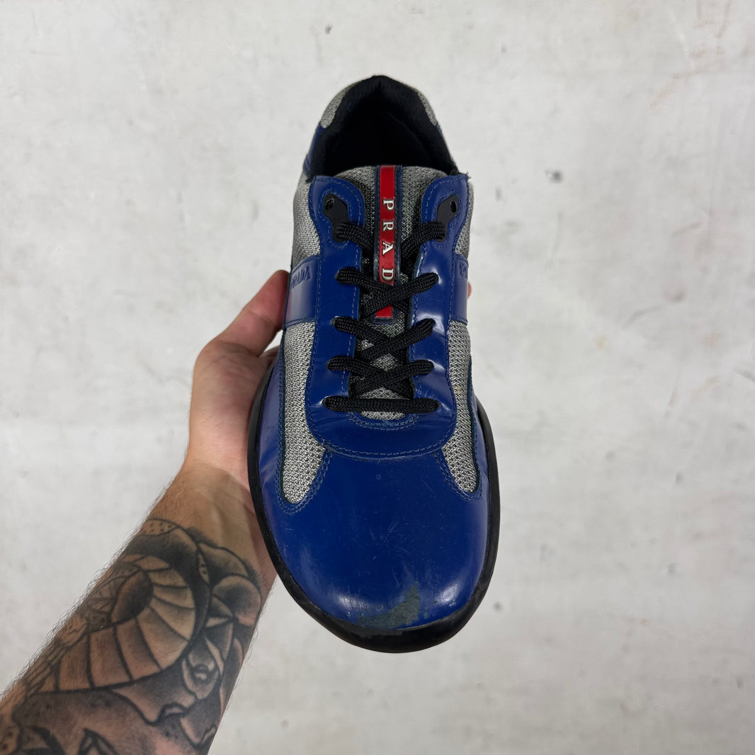 Prada Blue Leather Embossed America Cups