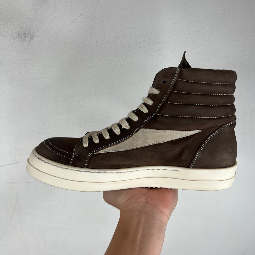 Rick Owens Brown Suede Vans High Sneakers
