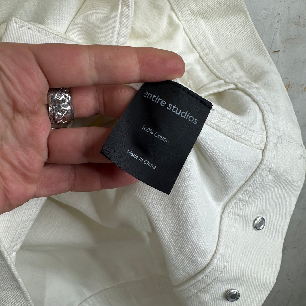 Entire Studio Dirty Wash Denim Jacket White