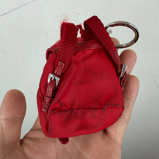 Prada Smoked Red Backpack Keychain