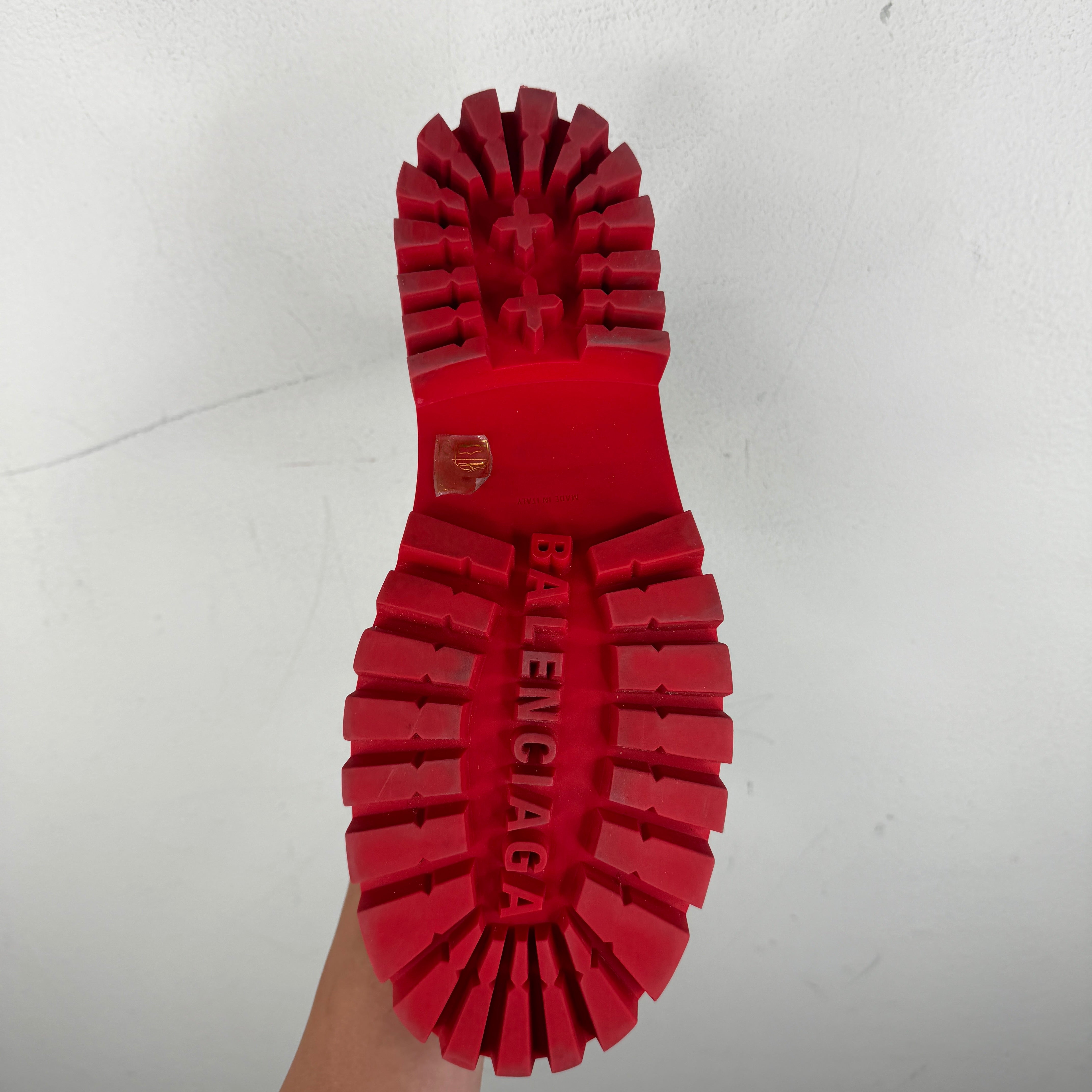 Balenciaga Red/Black Strike Boots – www.Lukes.store