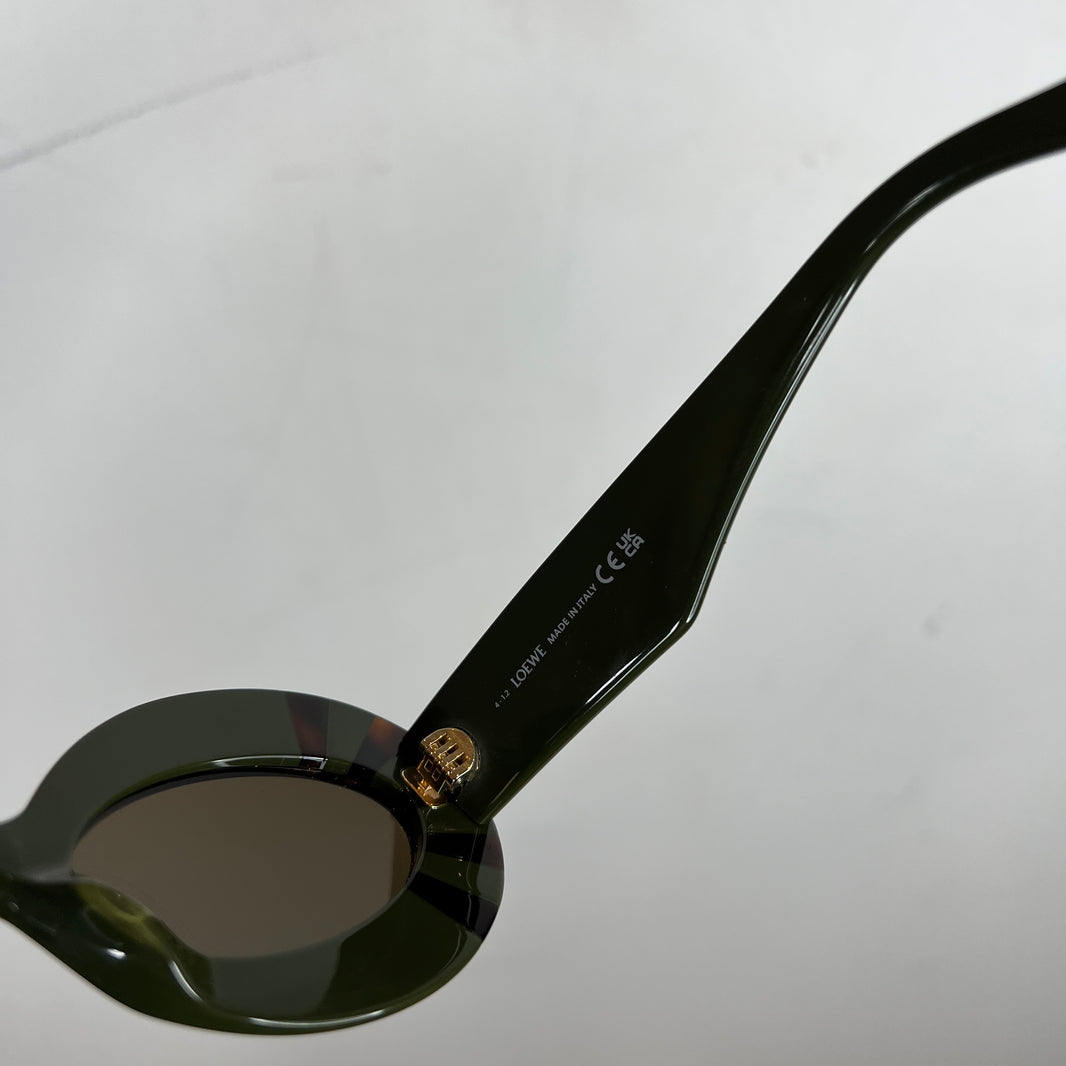 Loewe Striped Round Acetate Sunglasses