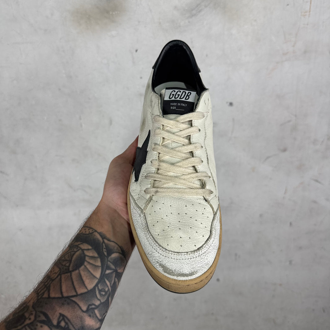 Golden Goose White/Black Ballstar Sneakers