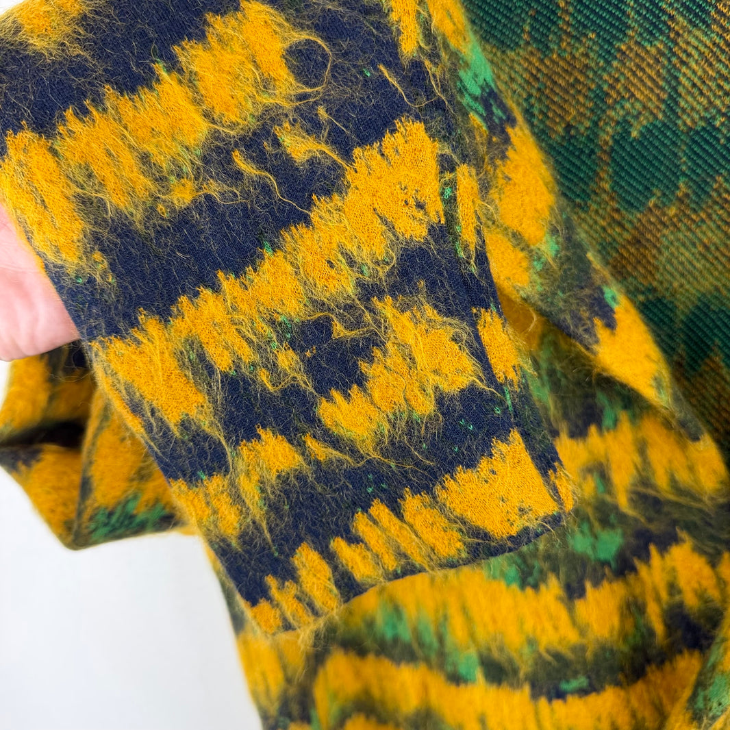 Saint Laurent Yellow Mohair Striped Cardigan