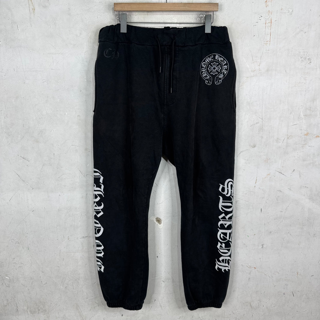 Chrome Hearts Faded Black Horseshoe Sweatpants