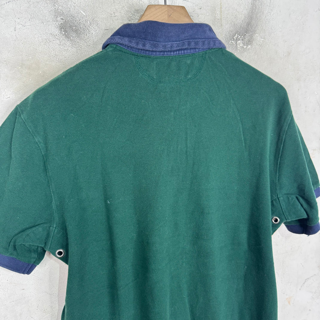 Ralph Lauren Green/Orange Stripe Crested Polo
