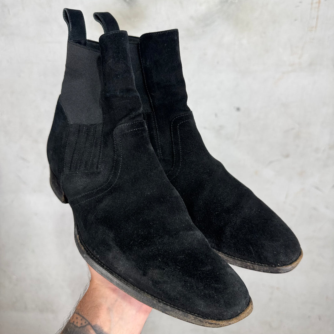 Saint Laurent Black Suede Wyatt Boots