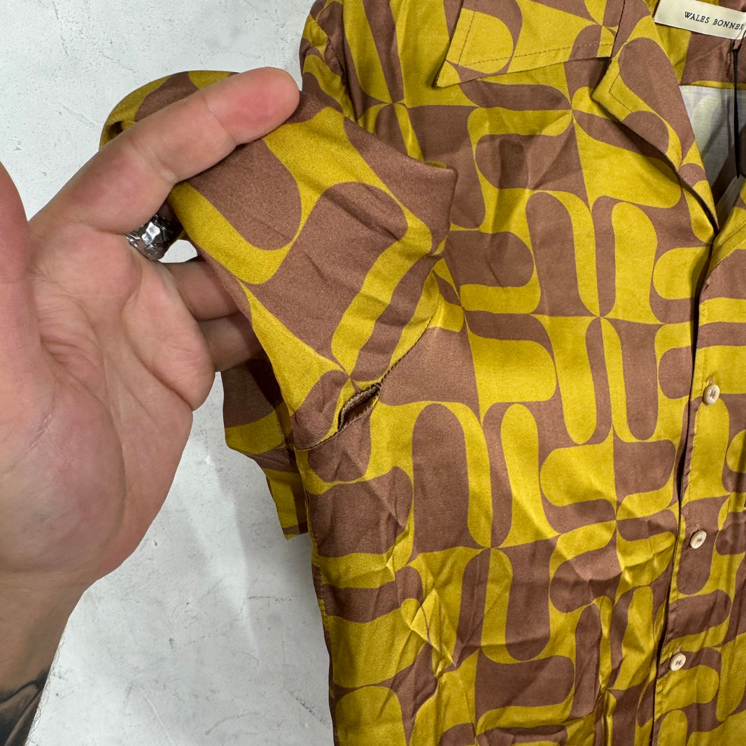 Wales Bonner Brown/Yellow Patterned Shirt