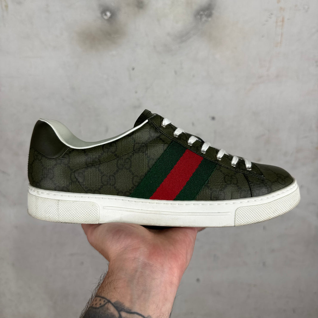 Gucci Olive Monogram Aces