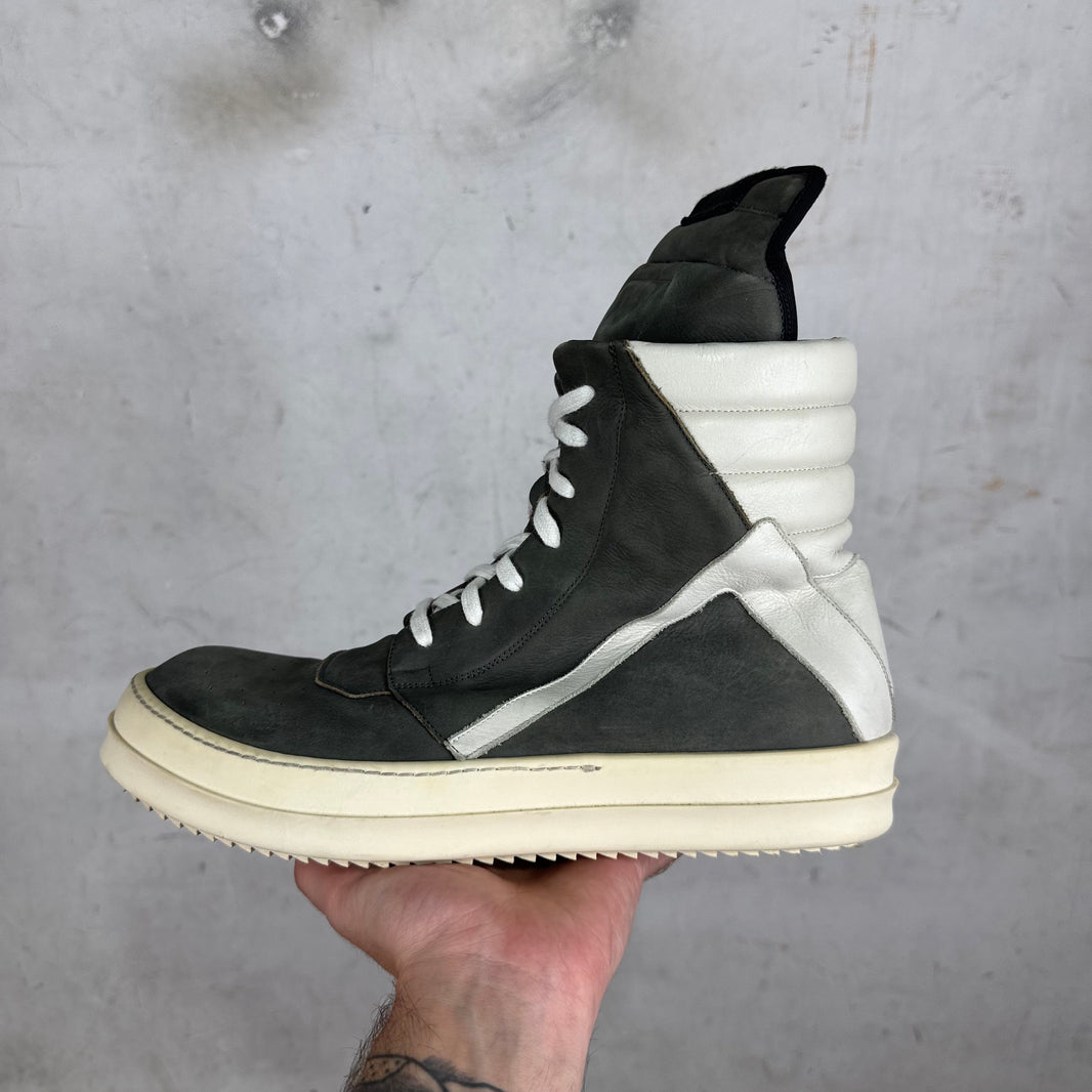Rick Owens Grey Brushed Leather Geobaskets