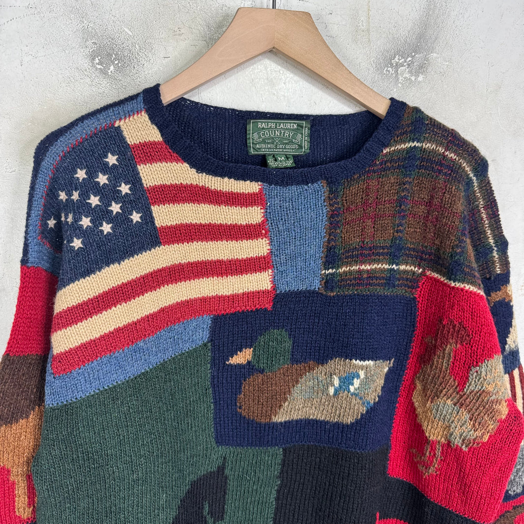 Ralph Lauren Multi Patchwork Country Sweater