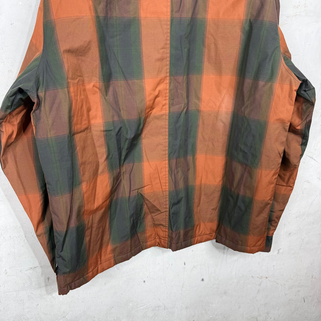 Stussy Insulated Orange Plaid Coaches Jacket