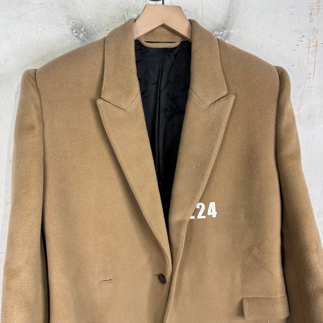 Balenciaga Wool YE24 Padded Shoulder Long Coat