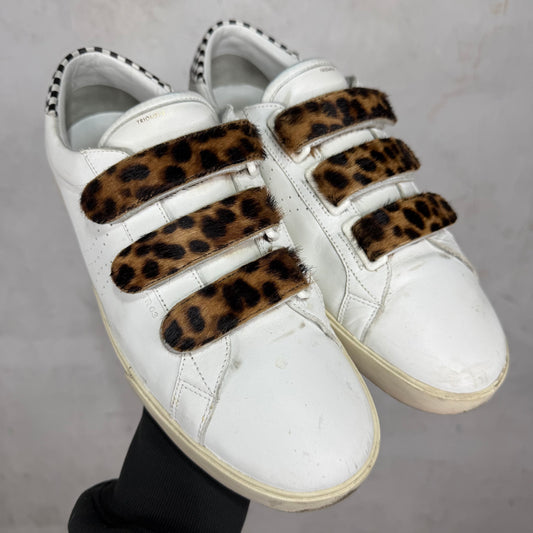 Celine Triomphe Leopard Strap Sneakers