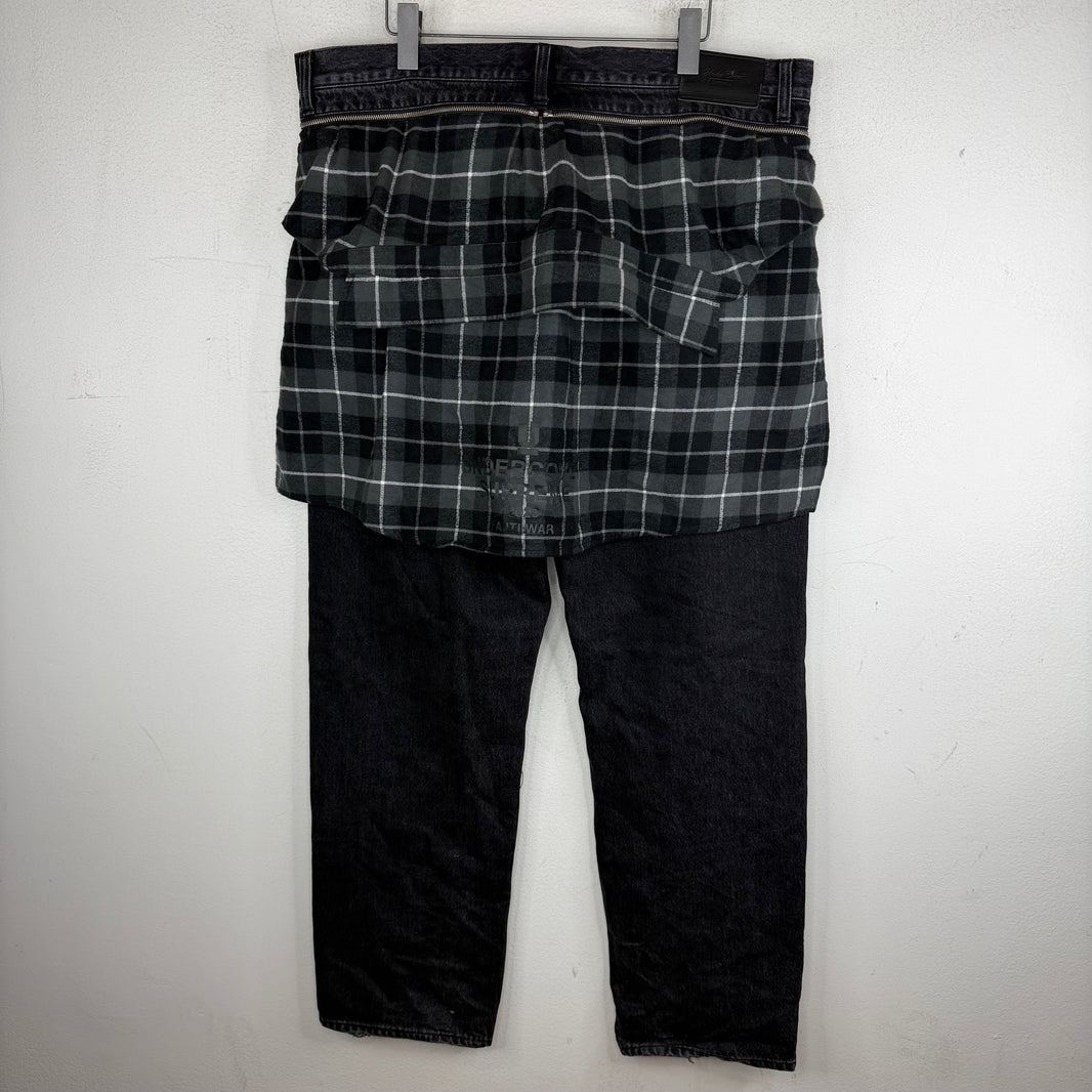 Supreme Undercover Black Layered Flannel Jeans