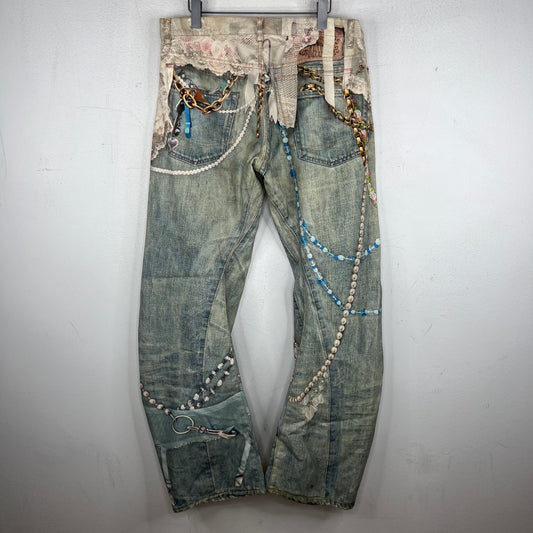 Acne Studios Pearl & Lace Trompe Denim Jeans
