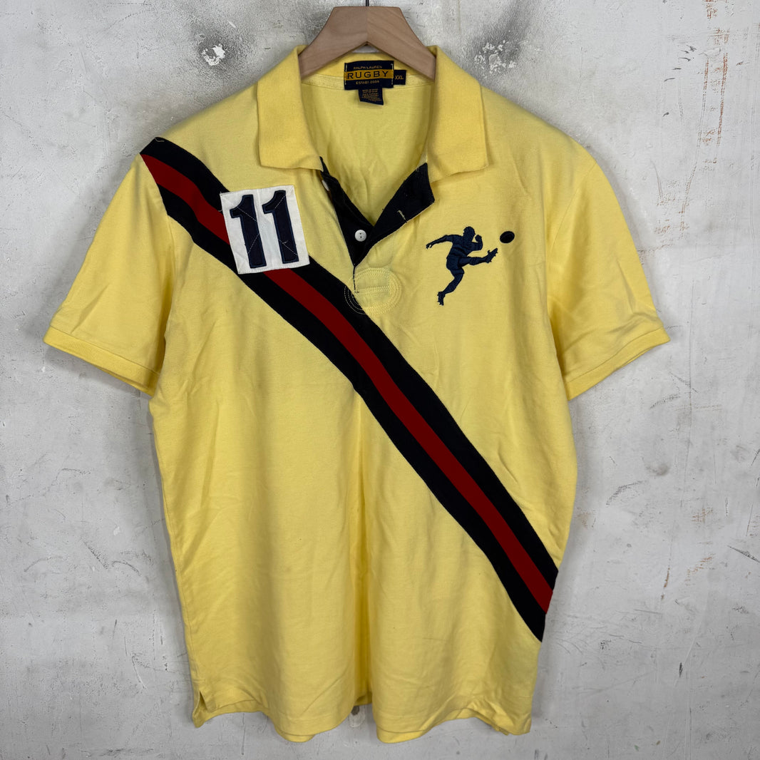 Ralph Lauren Rugby Yellow Diagonal Stripe Polo