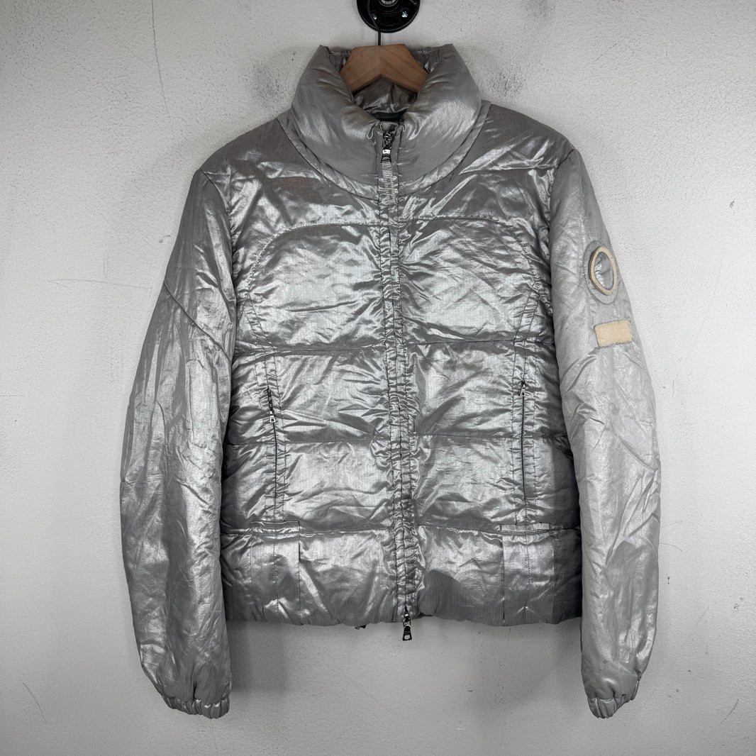 Prada Silver Puffer Jacket