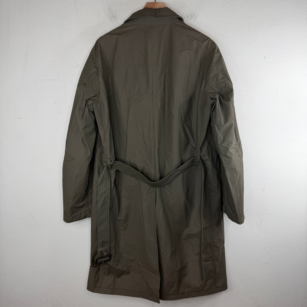 Prada Olive Green Nylon Trench Coat