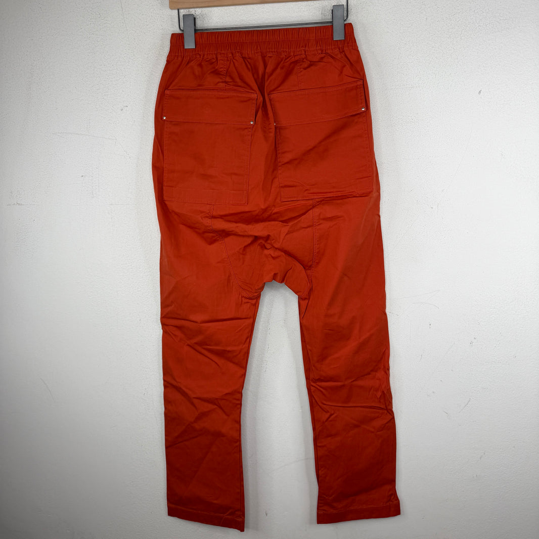 Rick Owens Strobe Orange Drawstring Trousers