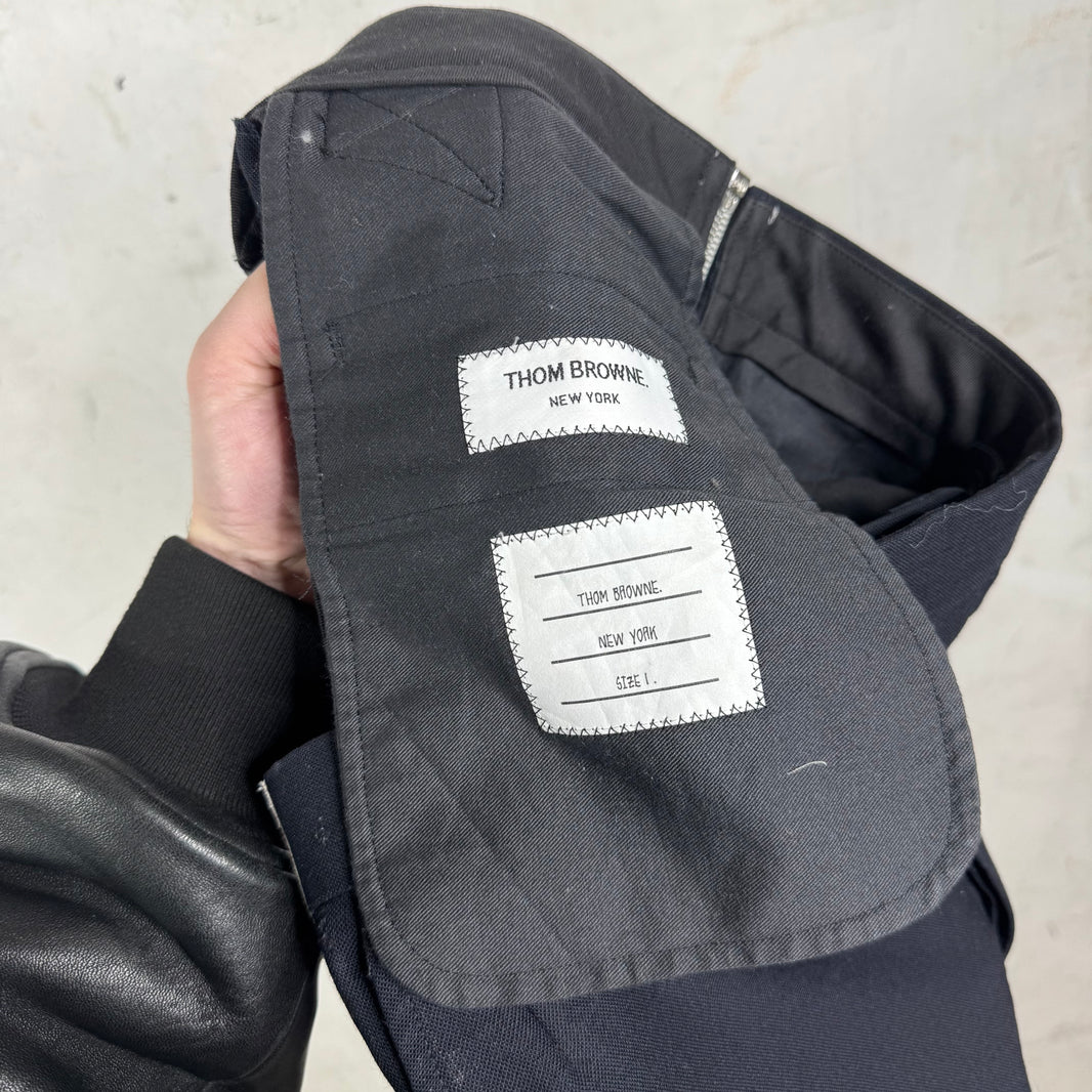 Thom Browne Sample Navy Zip Trousers