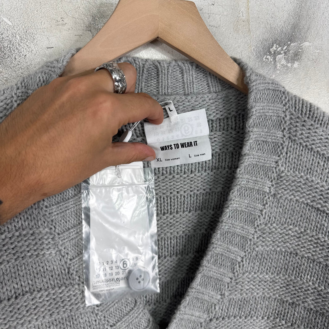 Margiela MM6 Grey Frayed Cardigan