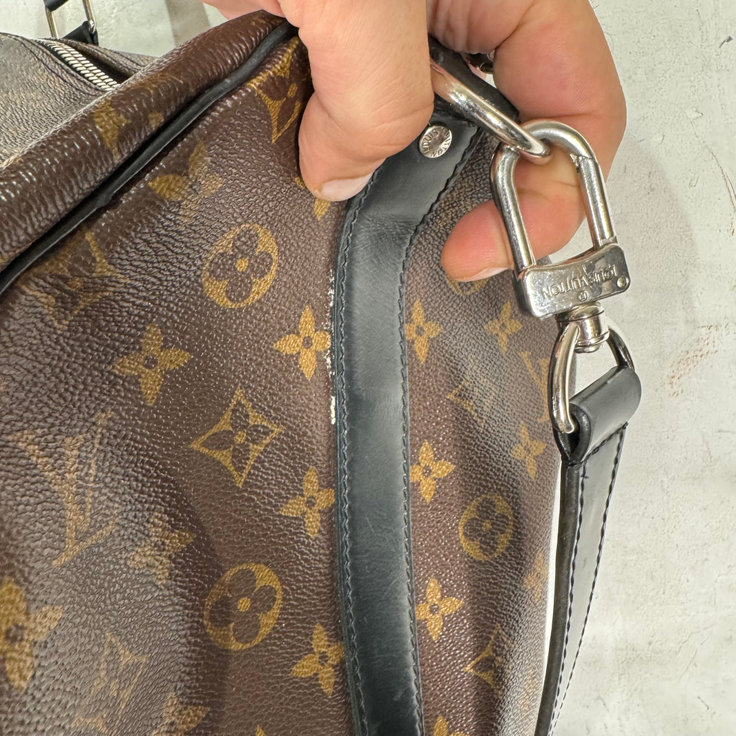 Louis Vuitton Brown Monogram Black Trim Keepal 55