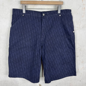 Dior Navy Oblique Double Knee Shorts