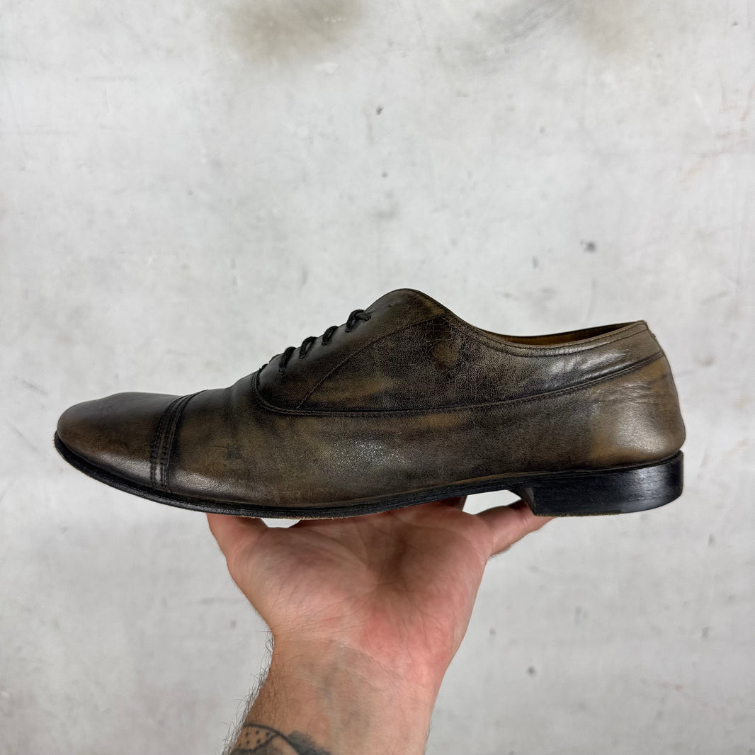 Margiela Distressed Brown Derby Shoe