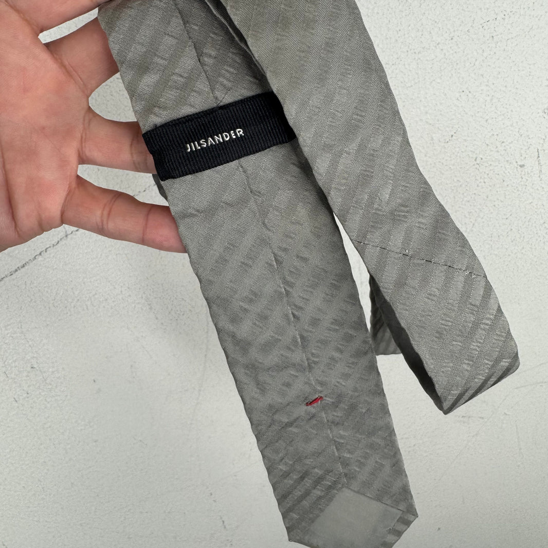 Jil Sander Gray Stripe Tie