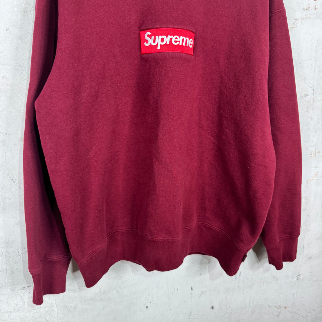 Supreme Maroon Box Logo Crewneck