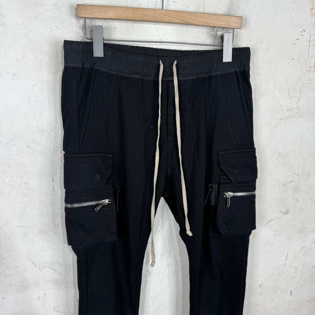 Rick Owens Luxor Black Zippered Cuffed Sweatpants