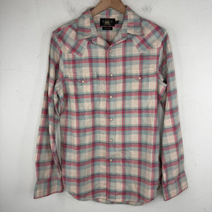 RRL Pink Western Snap Button Flannel