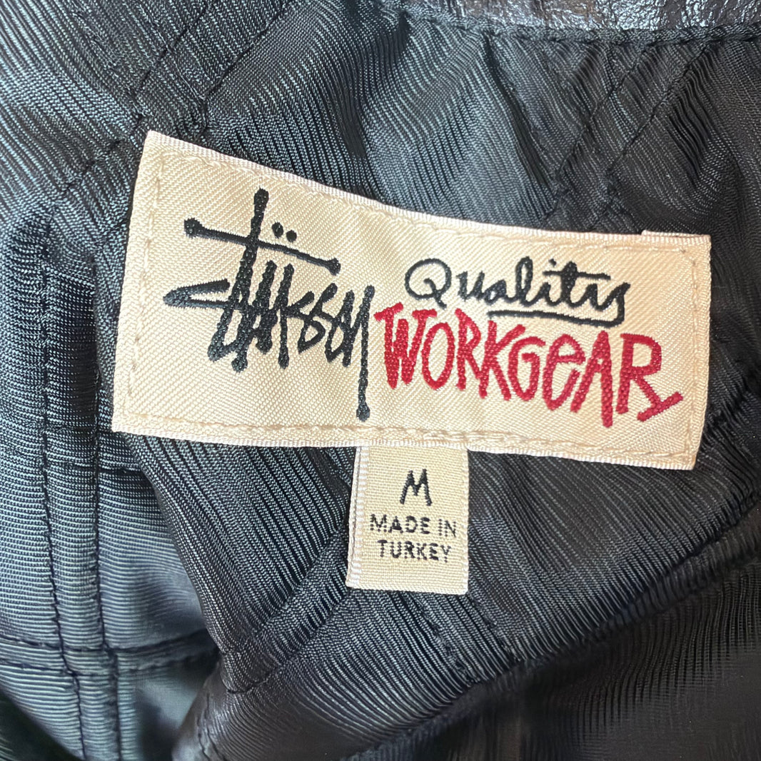 Stussy Black Leather Garage Jacket