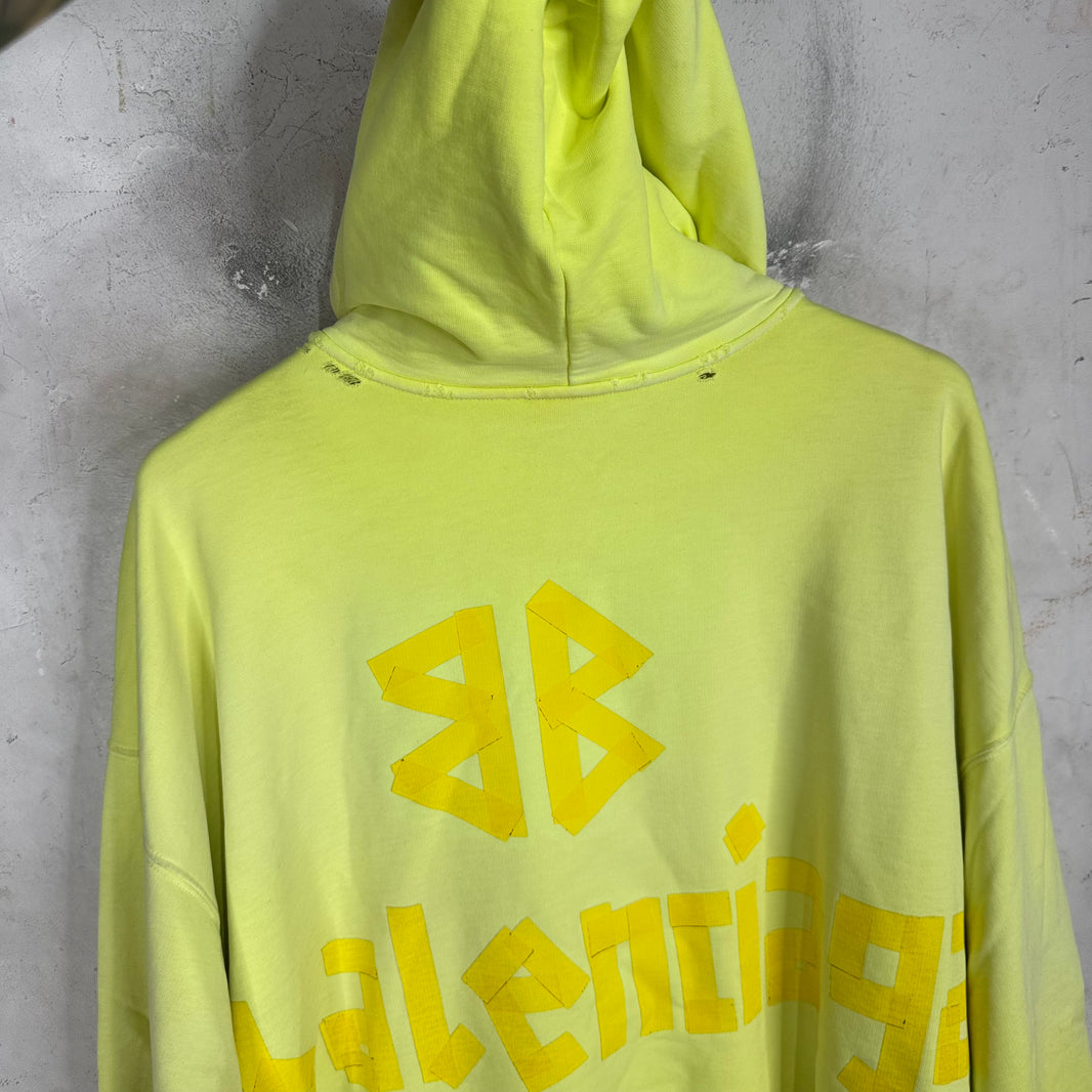 Balenciaga Neon Tape Logo Hoodie