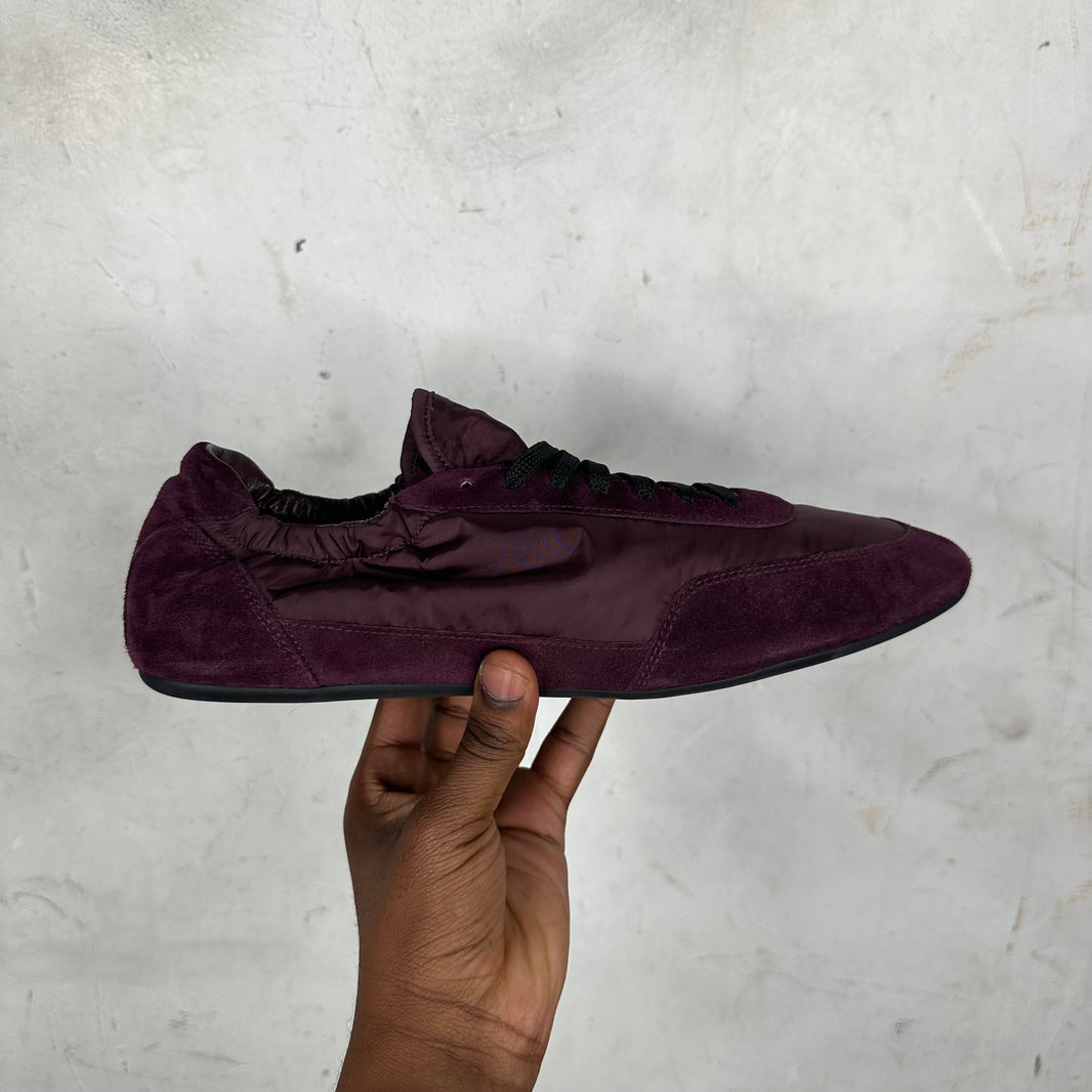 Prada Red Wine Re-Nylon Scrunch Sneakers