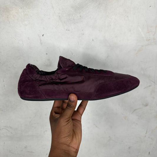 Prada Red Wine Re-Nylon Scrunch Sneakers
